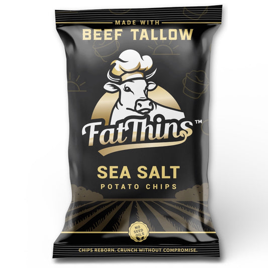 Fat Thins Sea Salt Tallow Chips | Beef Tallow Potato Chips